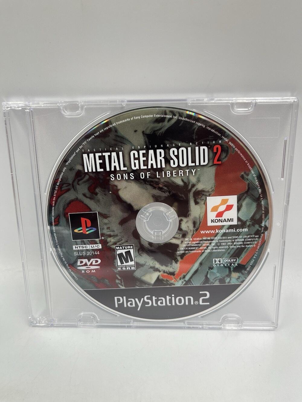 Metal Gear Solid 2 Sons of Liberty PS2 Loose Disc, Tested, Fully Functional